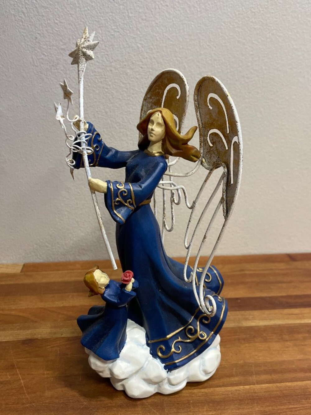 Vintage Christmas Angel with Little Girl Figurine